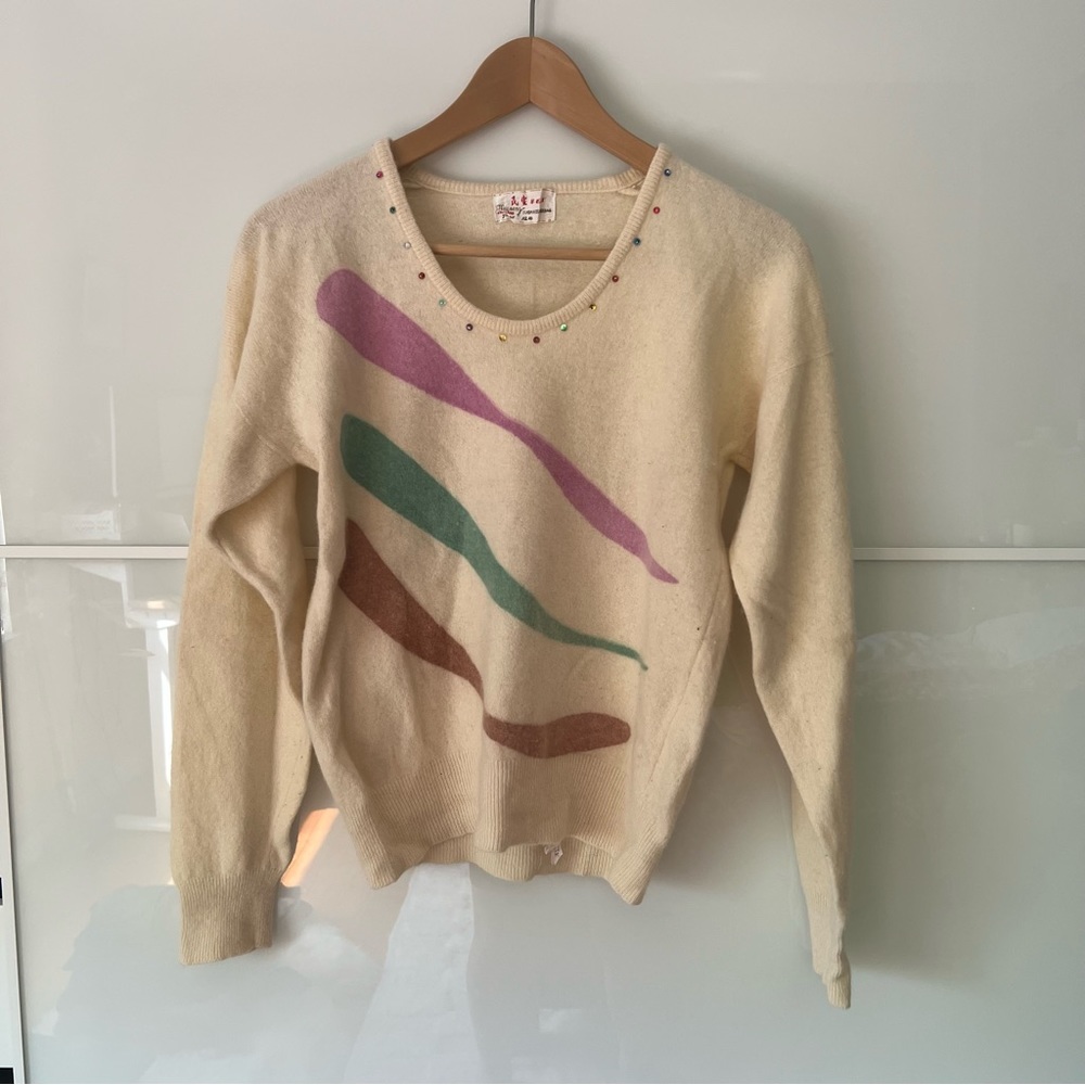 amazing vintage 80s wool sweater size xs